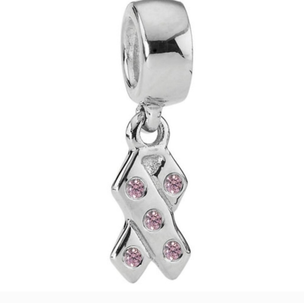 PANDORA— Sterling Silver 925 Breast Cancer Awareness Ribbon Charm